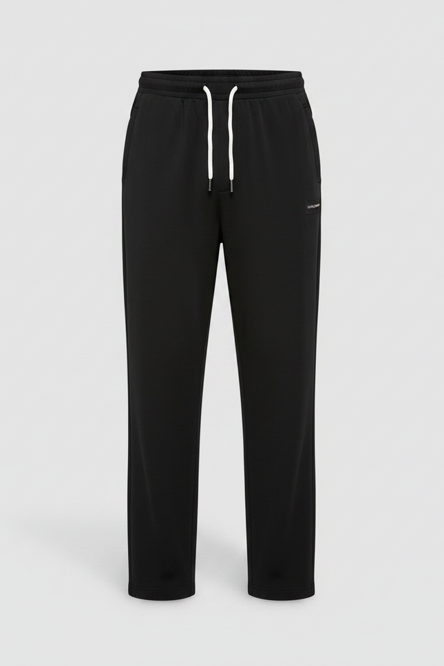Pantalon Noir Ample Décontracté Léger Cordon - Polyester - vue 3