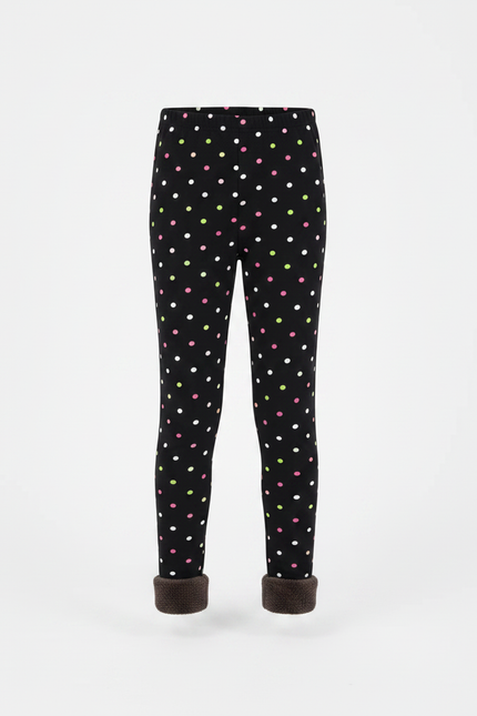 Pantalon Noir Polka Dots Fille Chaud Doux Hiver - Molleton - vue 3
