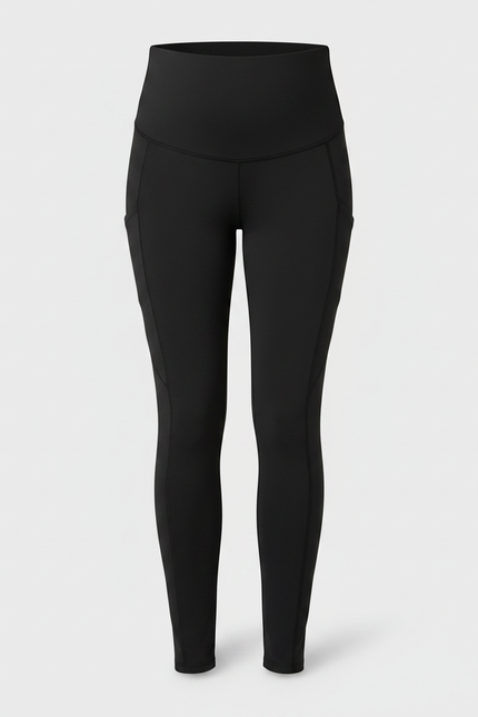 Pantalon Noir Maternité Taille Haute Ajusté Confortable - Polyester - vue 3
