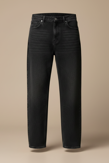 Pantalon Noir Jeans Ample Décontracté Homme - vue 3
