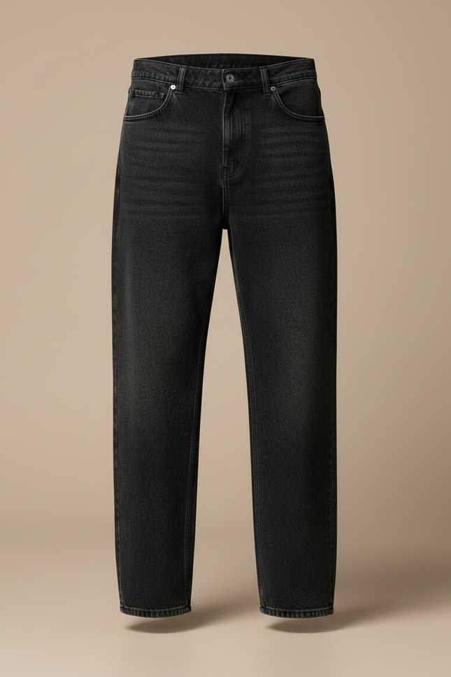 Pantalon Noir Jeans Ample Décontracté Homme - vue 3