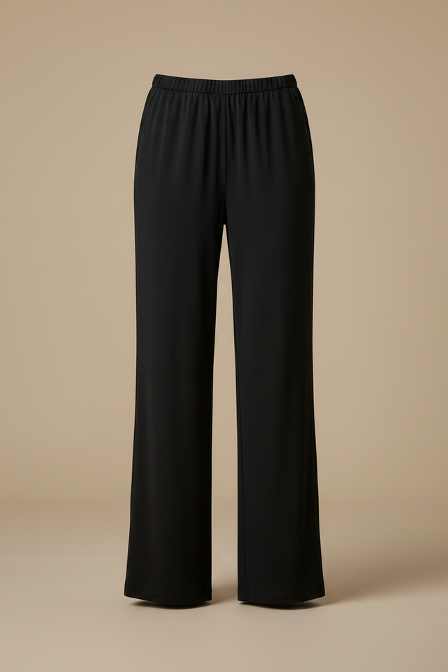 Pantalon Noir Fluide Ample Décontracté Femme - Viscose - vue 3