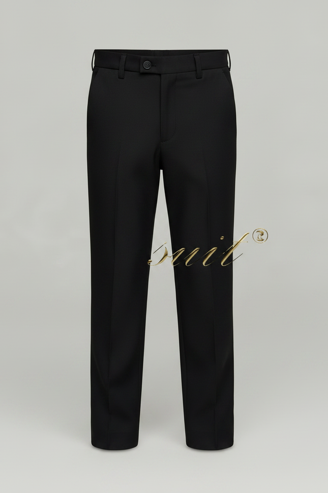 Pantalon Noir Garçon Classique Élégant Droit Formel - Gabardine - vue 3