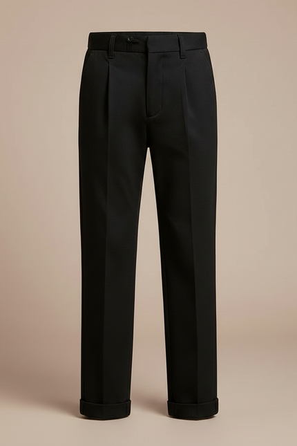 Pantalon Noir Garçon Droit Classique Élégant - Gabardine - vue 3