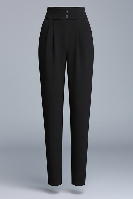 Pantalon Noir Carotte - Polyester - vue 3
