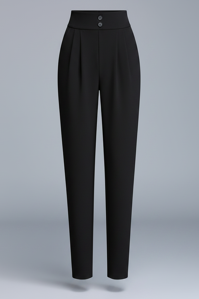Pantalon Noir Carotte - Polyester - vue 3