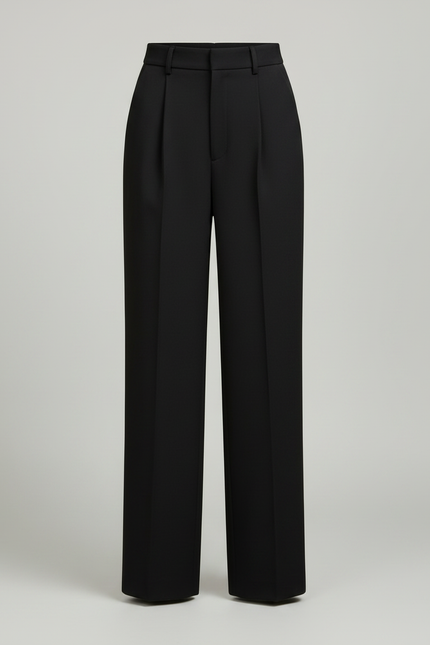 Pantalon Noir Droit Ample Élégant Femme Décontracté - Gabardine - vue 3
