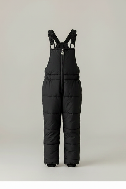Pantalon Noir Enfant Rembourré Matelassé Hiver Salopette - Polyester - vue 3