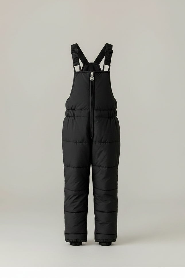 Pantalon Noir Enfant Rembourré Matelassé Hiver Salopette - Polyester - vue 3