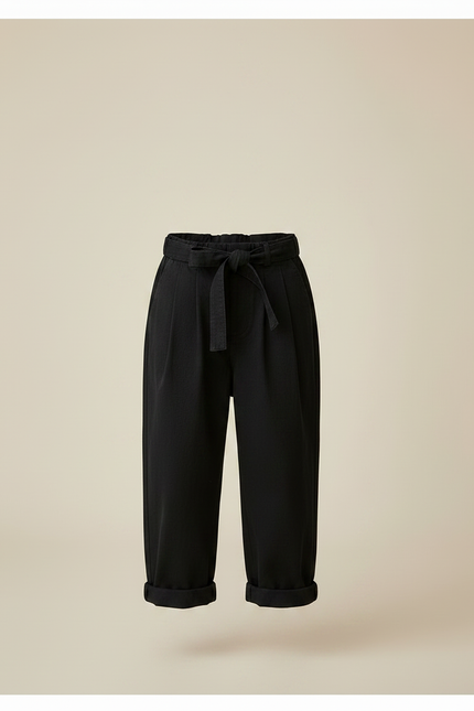 Pantalon Barrel Noir - Toile - vue 3