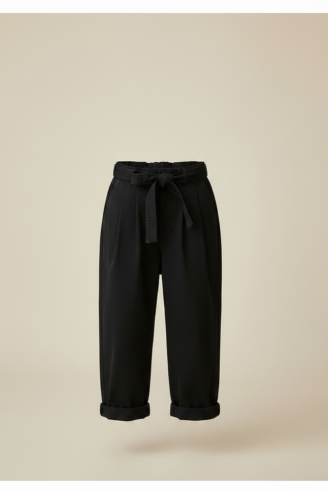 Pantalon Barrel Noir - Toile - vue 3