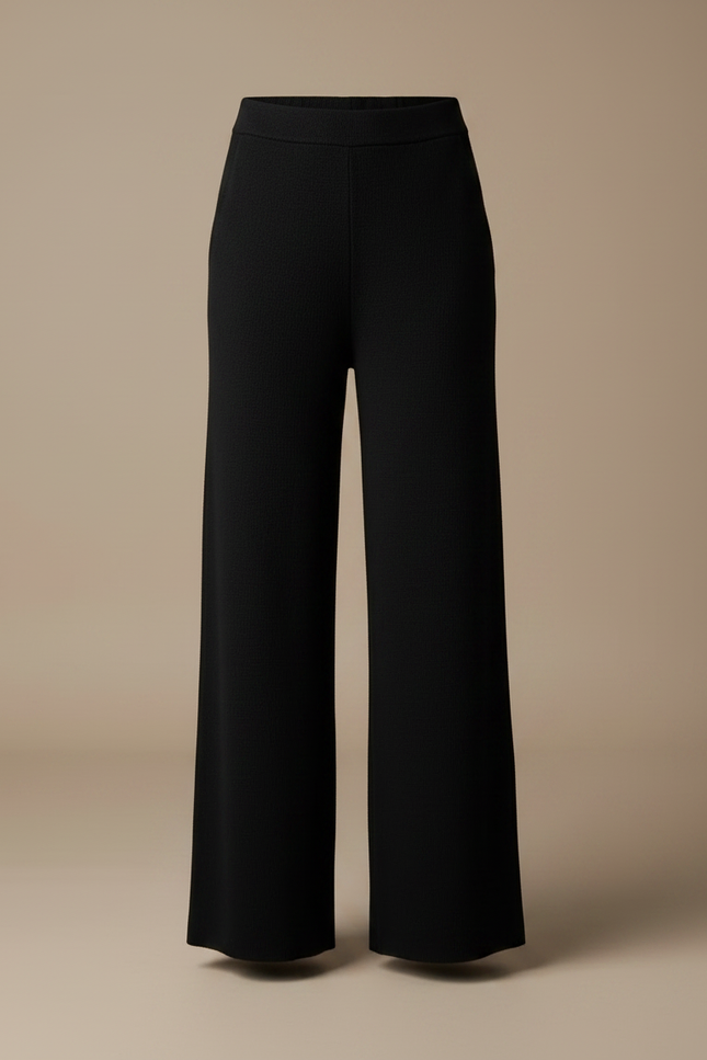 Pantalon Noir Ample Maille Confortable Femme - vue 3