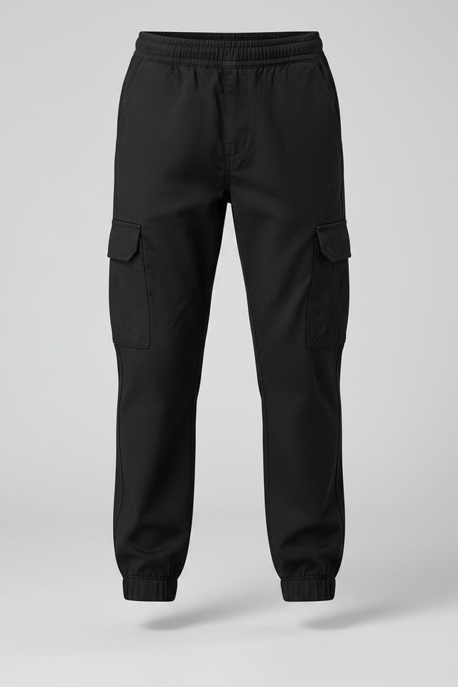Pantalon Noir Cargo Enfant Décontracté Multi-poches - Toile - vue 3