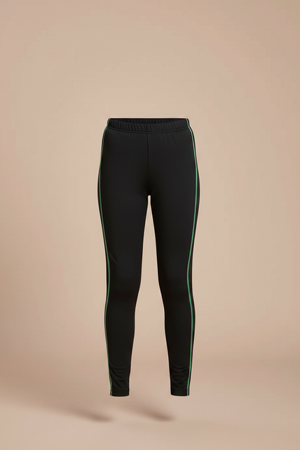 Pantalon Noir Legging Sport Enfants Rayures Vertes - Polyester - vue 3