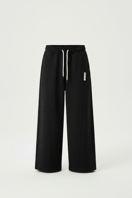 Pantalon Coupe Droite Noir - Molleton - vue 3
