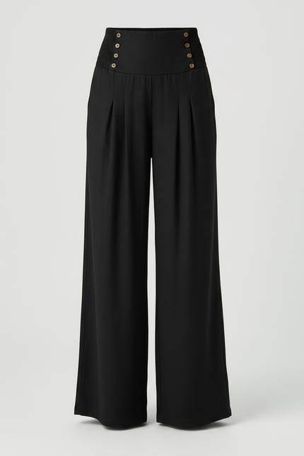 Pantalon Paperbag Noir - Viscose - vue 3