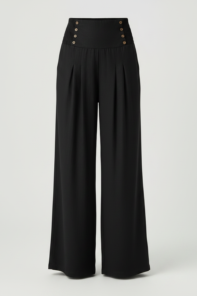 Pantalon Paperbag Noir - Viscose - vue 3