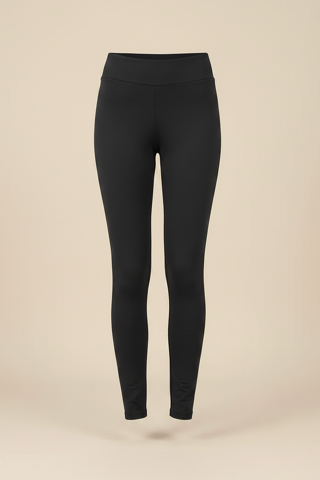 Pantalon Noir Moulant Doublé Polaire Hiver Femme - Polyester - vue 3