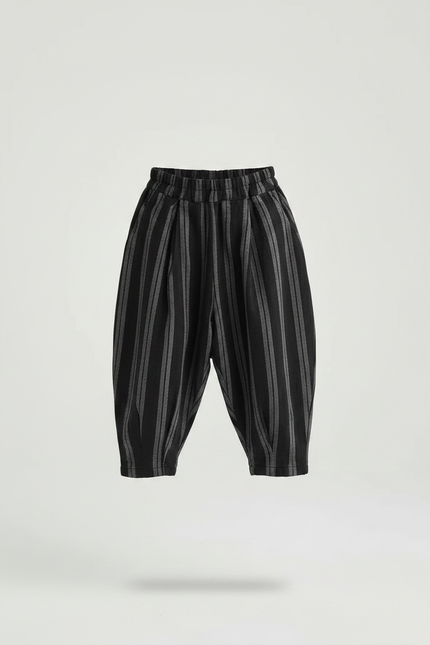 Pantalon Lin Noir Garcon - Imprimé - vue 3