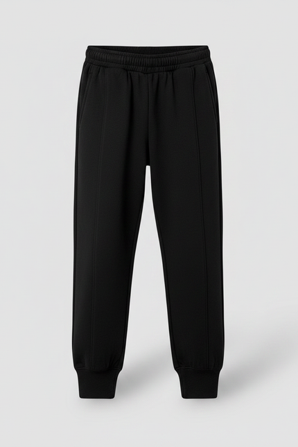 Pantalon Noir Enfant Ample Décontracté Molleton Hiver - vue 3
