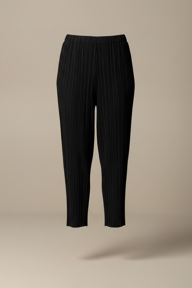 Pantalon Noir Plissé Fluide Décontracté Femme Élégant - Polyester - vue 3