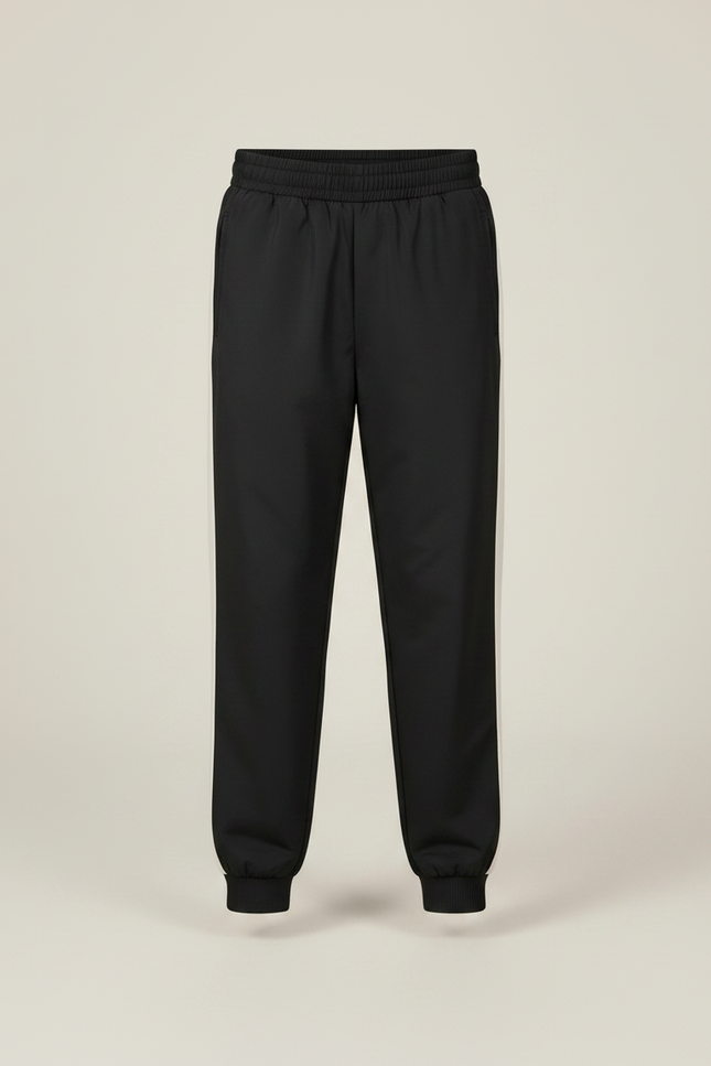 Pantalon Noir Jogging Rayures Blanches Enfant - Polyester - vue 3
