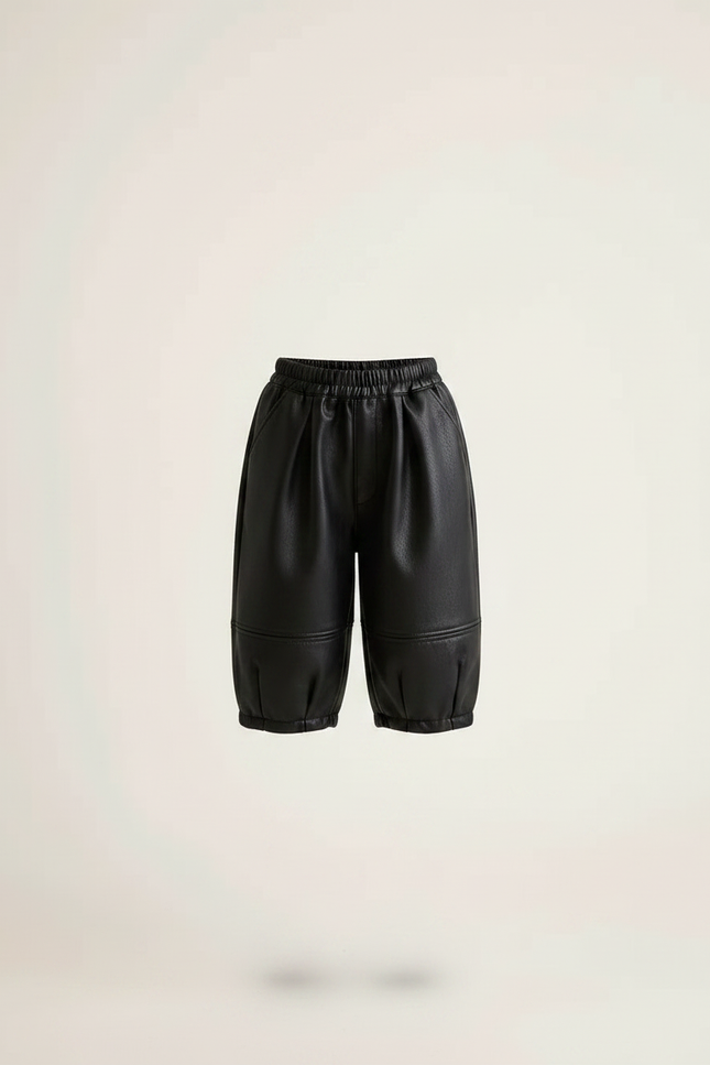 Pantalon Noir Similicuir Ample Hiver Enfant - Simili cuir - vue 3
