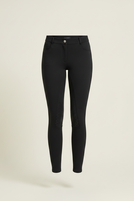 Pantalon Noir Équitation Ajusté Silicone Respirant Femme - Polyester - vue 3