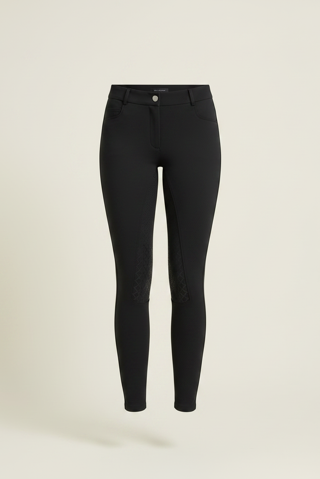 Pantalon Noir Équitation Ajusté Silicone Respirant Femme - Polyester - vue 3