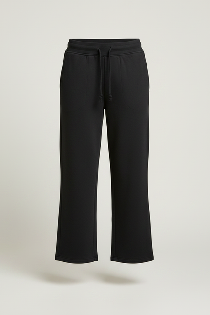 Pantalon Noir Ample Coton Décontracté Taille Basse - Molleton - vue 3