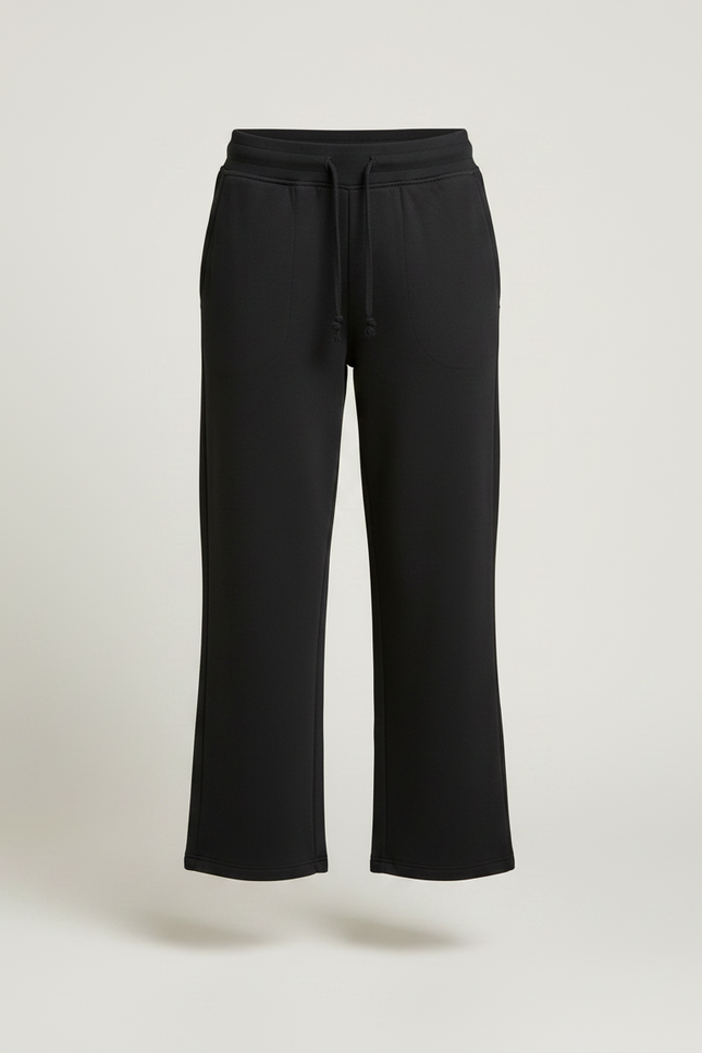 Pantalon Noir Ample Coton Décontracté Taille Basse - Molleton - vue 3