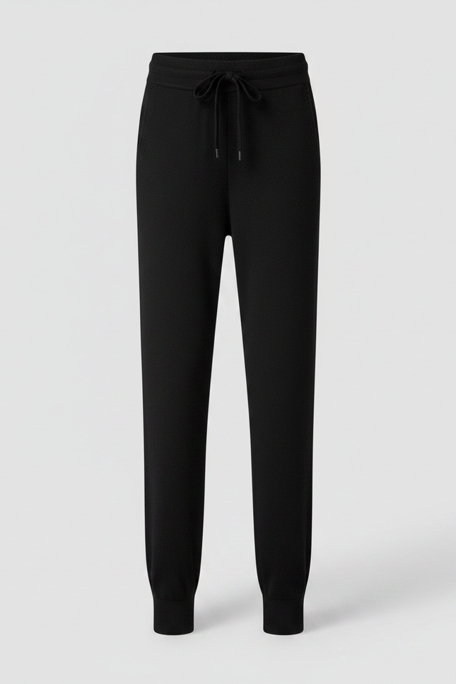 Pantalon Noir Tricoté Ample Confortable Décontracté Femme - Maille - vue 3