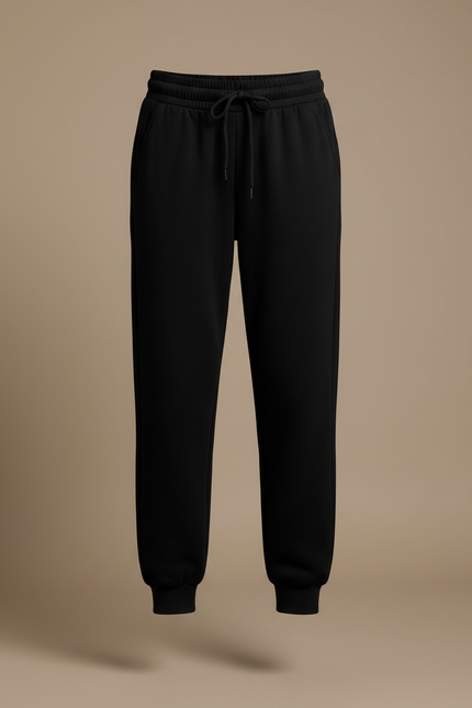 Pantalon Noir Molletonné Confortable Sport Décontracté Femme - vue 3