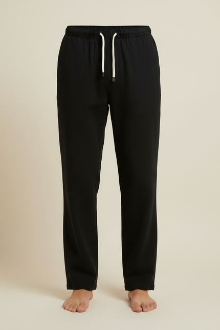 Pantalon Noir Toile Homme - vue 3
