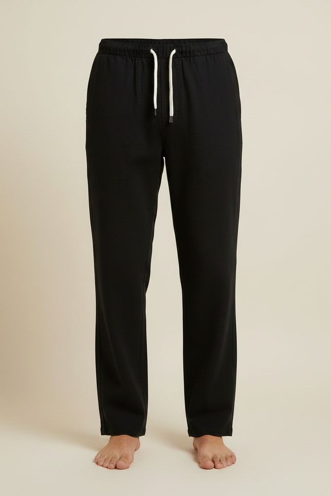 Pantalon Noir Toile Homme - vue 3
