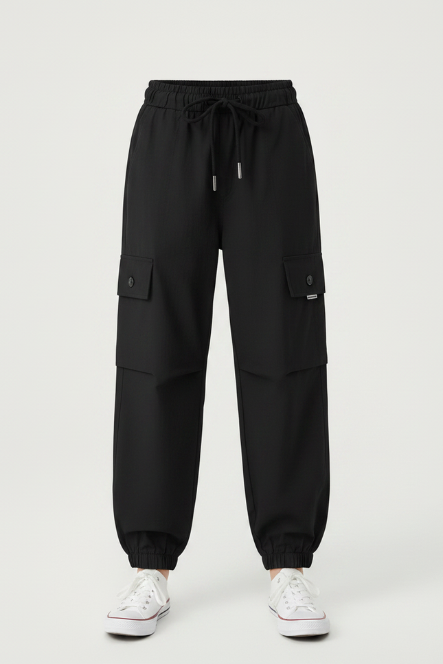 Pantalon Cargo Noir Large - Polyester - vue 3