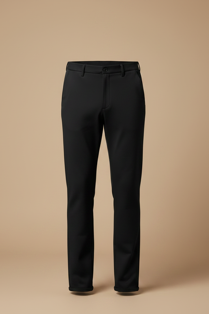 Pantalon Noir Homme Ajusté Droit Élégant Décontracté - Polyester - vue 3