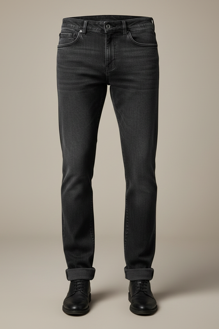 Pantalon Noir Droit Stretch Denim Homme - Jean - vue 3