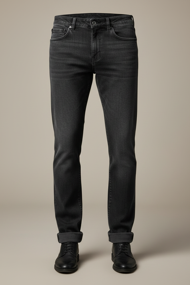 Pantalon Noir Droit Stretch Denim Homme - Jean - vue 3
