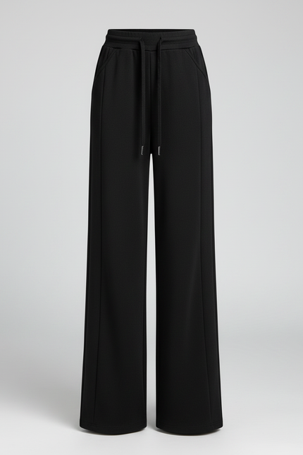 Pantalon Noir Taille Haute Fluide - Molleton - vue 3