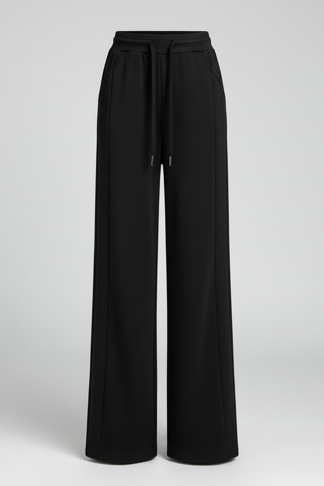 Pantalon Noir Taille Haute Fluide - Molleton - vue 3