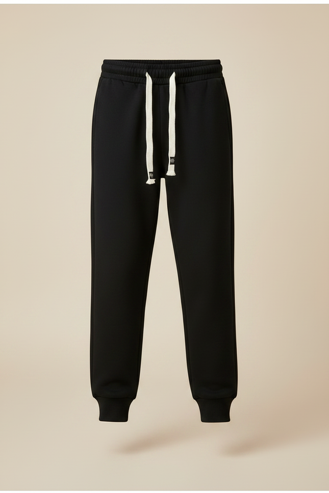 Pantalon Noir Molletonné Cordon Blanc Garçon Sport - vue 3