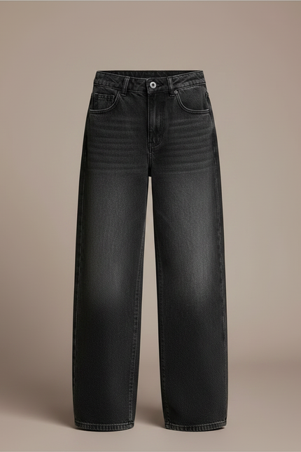 Pantalon Noir Jean Ample Décontracté Fille - vue 3