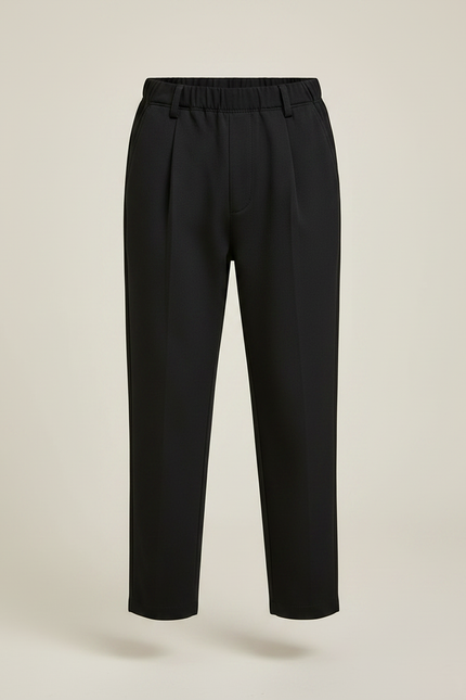 Pantalon Noir Plissé Ample Garçon Décontracté - Polyester - vue 3