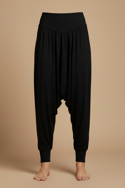 Pantalon Sarouel Noir - Maille - vue 3