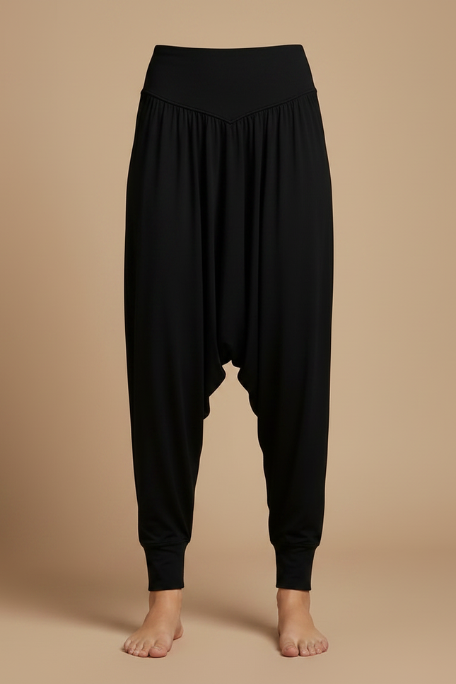 Pantalon Sarouel Noir - Maille - vue 3