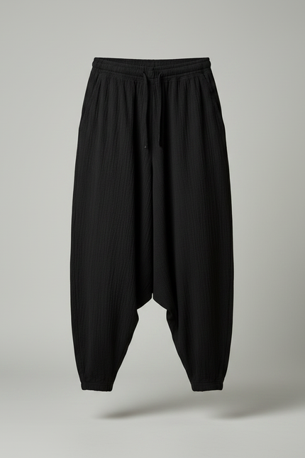 Pantalon Sarouel Noir Homme - Lin - vue 3