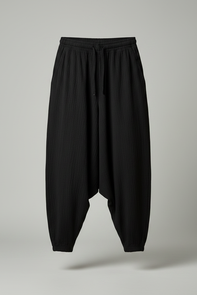Pantalon Sarouel Noir Homme - Lin - vue 3