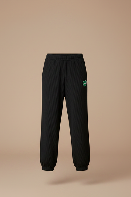 Pantalon Noir Côtelé Ample Décontracté Enfant - Cordé - vue 3