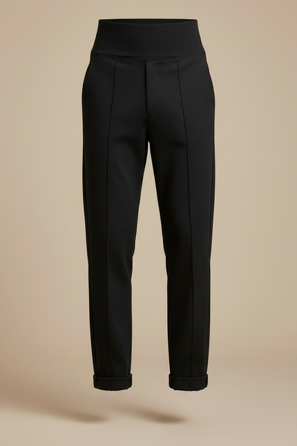 Pantalon Noir, Ajusté, Élégant, Taille Haute, Homme - Gabardine - vue 3